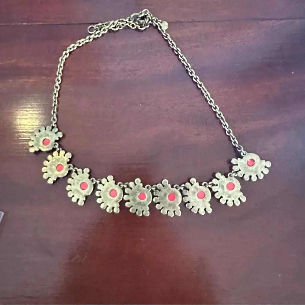 J Crew coral necklace Western Southwestern Coastal Cowgirl Costume Jewelry